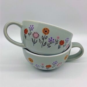 🌺 David's Tea Set Of Two Jolly Flowers Teacups Tea Cups 8oz 235ml